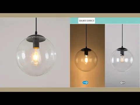 Download MP3 Modern Pendant Light, Aeyee Clear Glass Fixtures, Bubble Globes Hanging Light for Kitchen Island