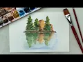 Paint Tree Reflections On Water Simple Watercolor Tutorial