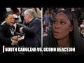 Reaction to Geno Auriemma Dawn Staley exchanging words ESPN College Basketball