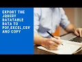 Export the jQuery Datatable data to PDF Excel CSV and Copy