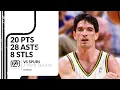 John Stockton 20 pts 28 asts 8 stls vs Spurs season