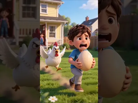 The Kid Stole a Chicken's Egg… Then She Chased Him!