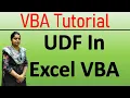 User Defined Function in VBA Excel VBA for beginners VBA functions UDF in excel VBA