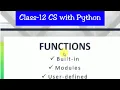 Class12 Python-Functions explained with practical