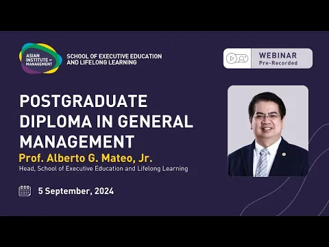 Online Webinar on AIM's Post Gradudate Diploma in General Management Program