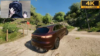 Test Drive Solar Crown - PORSCHE CAYENNE TURBO - OFF-ROAD with THRUSTMASTER TX + TH8A - 4K