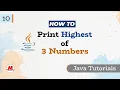 Print Highest of 3 Numbers in JAVA JAVA in Marathi JAVA Programming in Pankaj Mehta