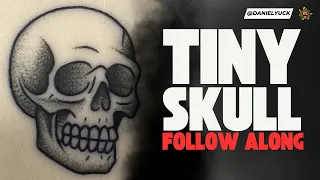Tiny Skull Tattoo Follow Along Beginner Skull Tattoo Tutorial Free Stencil