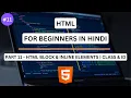 HTML Block and Inline Elements Class and ID HTML Tutorial for Beginners in Hindi