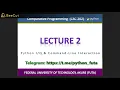 Lecture 2 - Python Command-Line Interaction