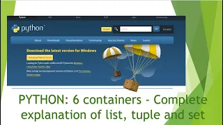 Python 6 containers - Complete explanation of list tuple and set