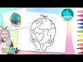 Earth Day Coloring Page For Kids Coloring A Cute Planet Earth for Earth Day 2021 Markers