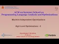 Machine Independent optimizations - High Level Optimizations