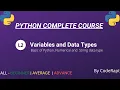 L2 - Variables and Data Types in Python Python Complete Course