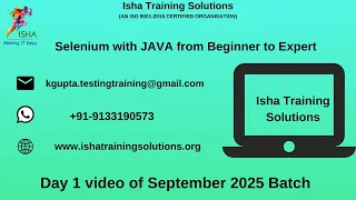 Selenium with JAVA from Beginner to Expert Day 1 3rd September 2025