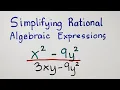 Simplifying Rational Algebraic Expressions RAE - Grade 8 Math