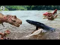 Spinosaurus \u0026 T-Rex vs. Mosasaurus 🦖 Jurassic World Rebirth | Dinosaur Toys Film