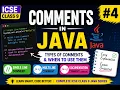 Java Comments Their Types Single Line Multi Line Documentation Comments ICSE Class 9 Java