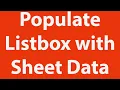 Populate a listbox textbox with Excel worksheet data using vba