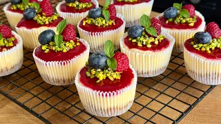 İSTER DONDUR 💯 İSTER HEMEN YE ✅ ÇOK LEZZETLİ YAPIMI KOLAY MİNİ PORSİYONLUK CHEESECAKE TARİFİ