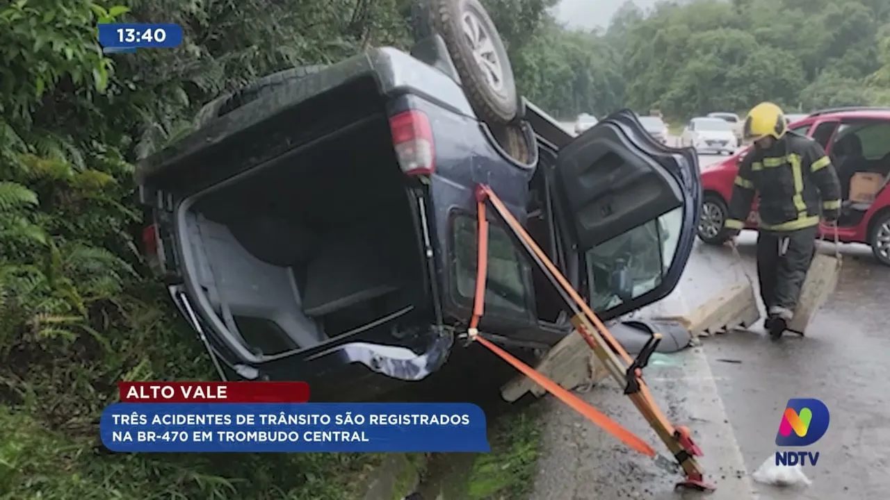 Três acidentes de trânsito são registrados na BR-470 em Trombudo Central