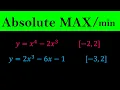 Absolute Maximum and Minimum Values - Finding absolute MAX MIN of Functions