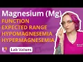 Magnesium Mg Lab Values - Function Expected Range Hypomagnesemia Hypermagnesemia LevelUpRN