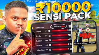 BUYING ₹10,000 PAID SENSI PACK 🤯 Got 100% Headshot Rate! 🔥| free fire max