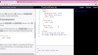 Learn Basic CSS Override Class Declarations by Styling ID Attributes freeCodeCamp org Google Ch