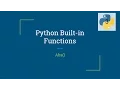 Python Built-in Function Abs
