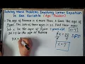 Solving Word Problems Involving Linear Equation in One Variable Age Problem Grade 8 Q3