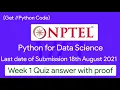 NPTEL Python for Data Science Week 1 Quiz answers with detailed proof of each answer