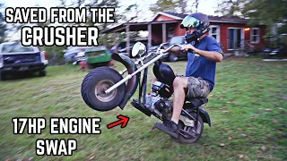 Crusher Mini Bike Build 20 Mini Bike Gets a Tillotson 225