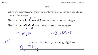 Consecutive Integer Word Problems Math Made Easy