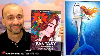 CÓMO COLOREAR UNA SIRENA Y TIBURÓN - FANTASÍA