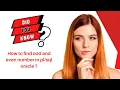 How to find odd and even number in pl sql oracle oracle-tutorials