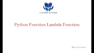 81-Python Functions - Lambda Function