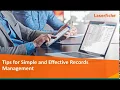 Tools for Simple Effective Records Management