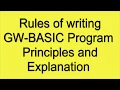 How to write program in gw basic Rules for writing program in gw basic 10th computer online lecture
