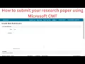 How to submit your research paper using Microsoft CMT in January 2026