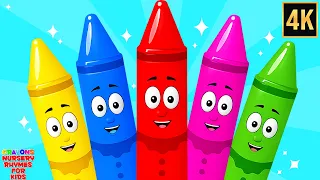 Five Little Crayons, Learn Colors and Nursery Rhymes Videos for kids