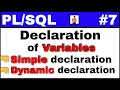Tutorial Simple declaration and dynamic declaration in PLSQL