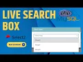 How to build live search box using PHP MySQL and AJAX Select2 Live Search with CodeIgniter