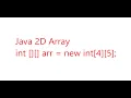 Java 2D Array Test