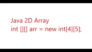 Java 2D Array Test
