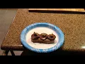 Ciabatta bread with extra peanut butter and Reeses pieces