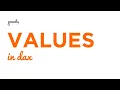 Values Function DAX