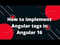 Tag Input Component for Angular ngx-chips Example Angular 16 Tutorial