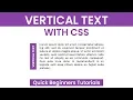 Vertical Text With CSS CSS Beginners Tutorial CSS Tips and Tricks