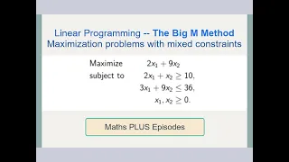 Linear Programming Big M Method of Simplex Algorithm EP4